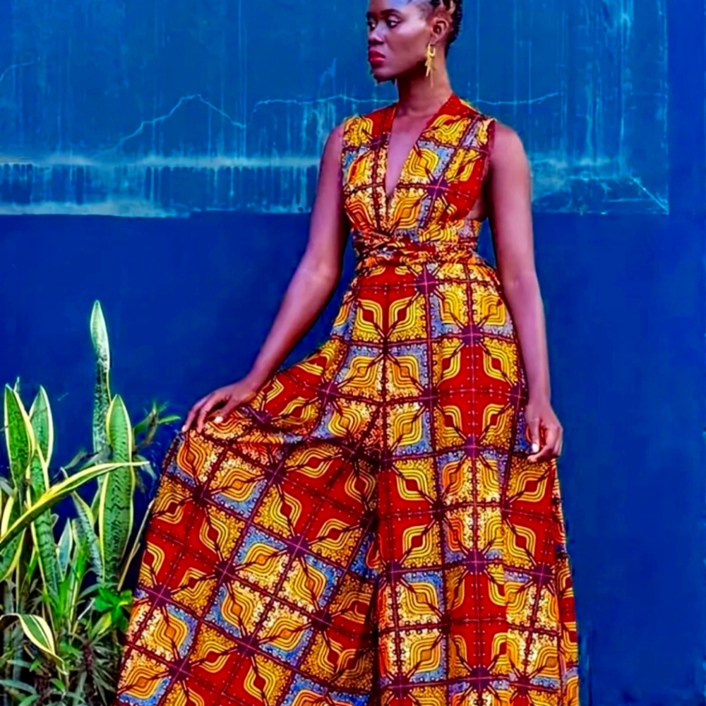 Boho/African print jumpsuit